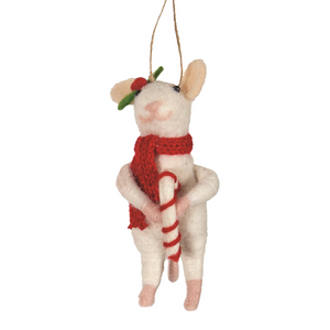 Orn Felted Mouse Girl Red