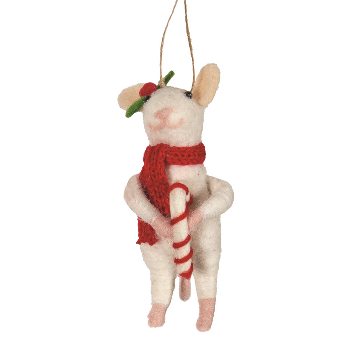 Orn Felted Mouse Girl Red