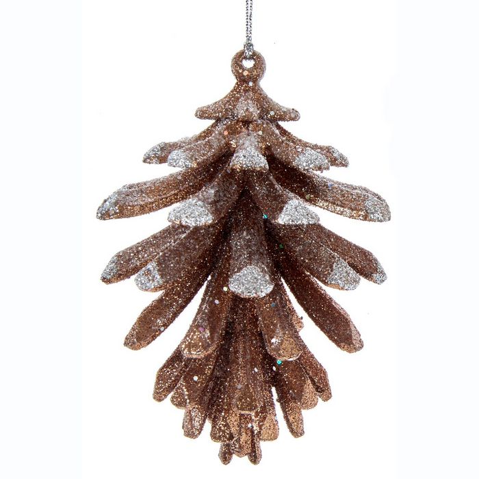 Orn Pine Cone Dk Brown