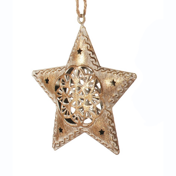 Orn Metal Star Gold