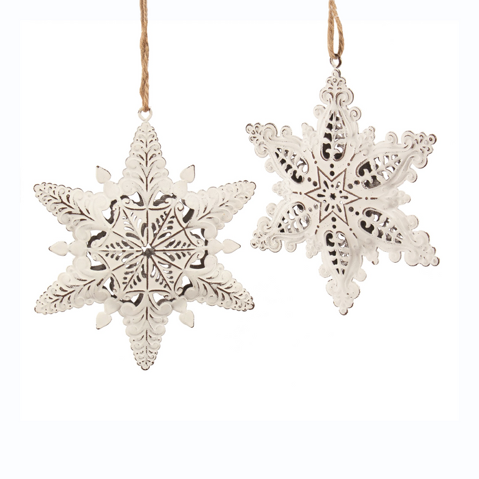 Orn Metal Star (white/antiqued)