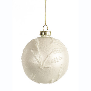 Orn Glass Branch WHT