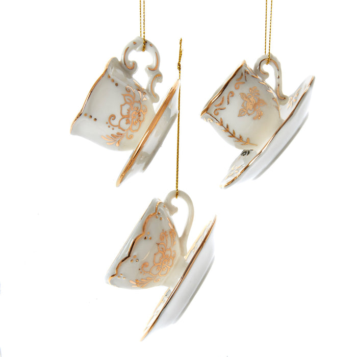 Orn Teacup Porcelain gold/wh