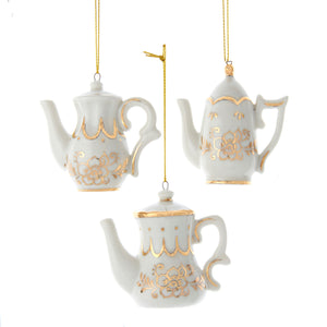 Orn Teapot Porcelain gold/wh