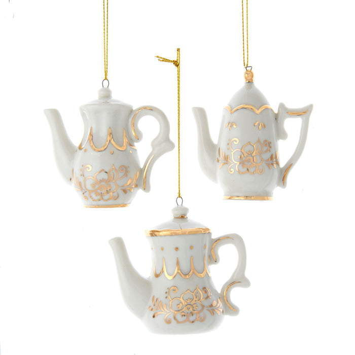 Orn Teapot Porcelain gold/wh