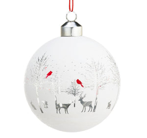 Ornament Deer Scene Etched glass