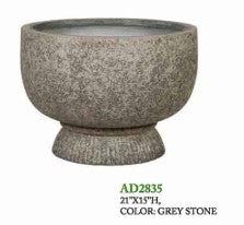 Planter Ficonstone Pedistal Grey Stone SMALL