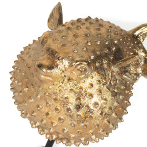 Golden Puffer Fish Decorative Statue-Not Just For The Garden | Metal Art | Décor for Homes, Walls and Gardens | Furniture | Custom Garden Planters and Flower Arrangements | Gifts | Best in KW