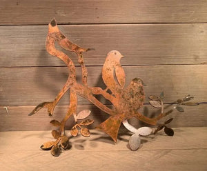 Bird Duo Rustic Metal Sculpture-Not Just For The Garden | Metal Art | Décor for Homes, Walls and Gardens | Furniture | Custom Garden Planters and Flower Arrangements | Gifts | Best in KW