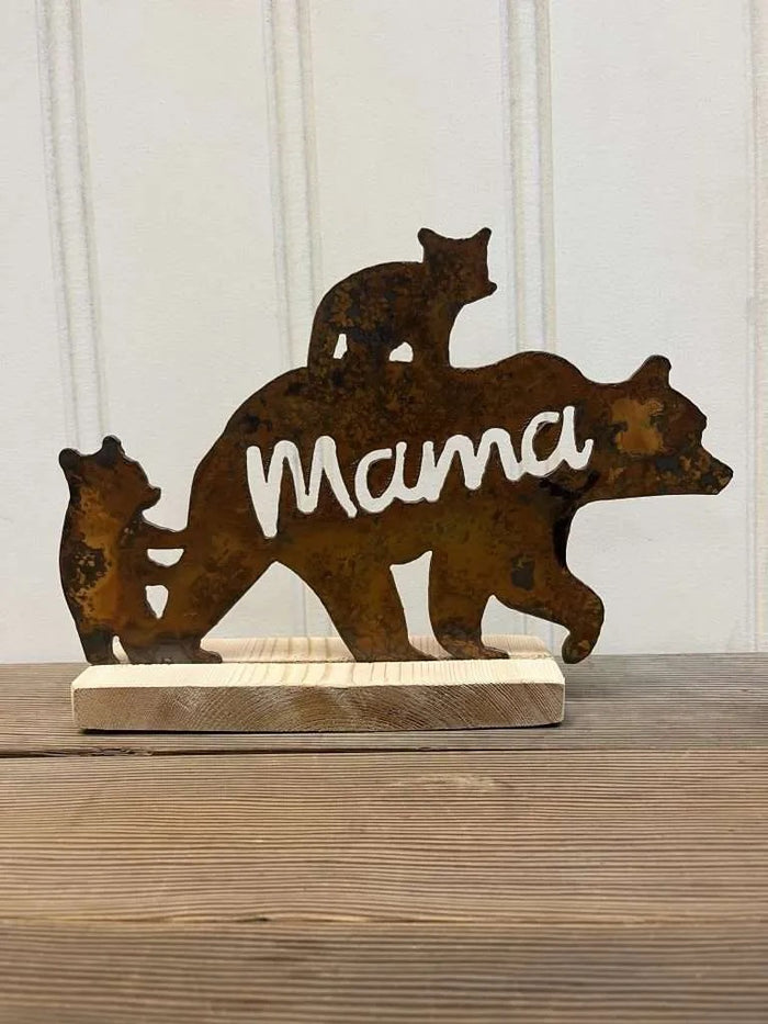 Mama Bear Rustic Metal Sculpture