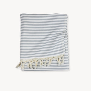 Turkish Cotton Picnic Blanket Turkish Cotton Striped Grey
