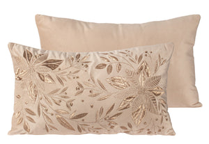 Pillow Velvet Leaf Embroidery