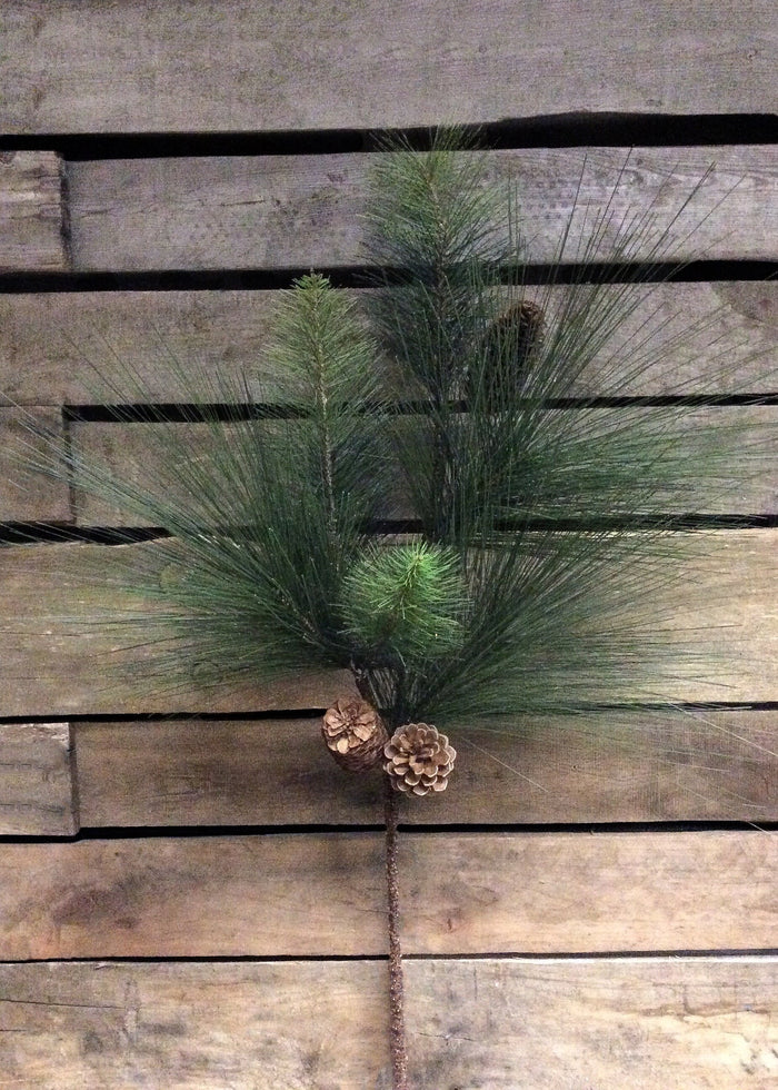 Pine Long Needle 30" Spray w cones