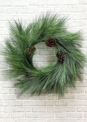 Pine Long Needle Wreath 26"