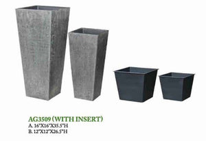 Planter Fiberstone Square Taper LARGE