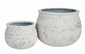 Planter Ficonstone Short Ivory Natural Stone LG