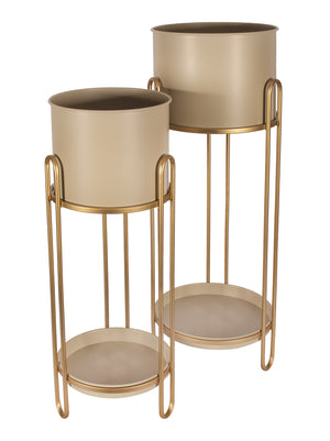 Indoor Planter Beige/Gold