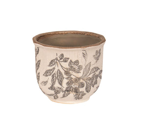 Pot Antique Floral Black 4.5" (N44933)