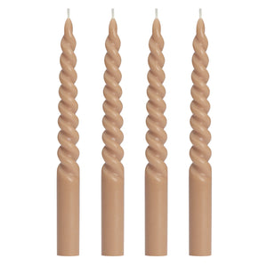 Twisted Taper Four Piece 9" Candle Set - Latte-Not Just For The Garden | Metal Art | Décor for Homes, Walls and Gardens | Furniture | Custom Garden Planters and Flower Arrangements | Gifts | Best in KW