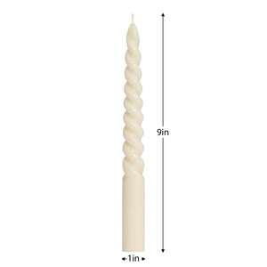 Twisted Taper Four Piece 9" Candle Set - Ivory-Not Just For The Garden | Metal Art | Décor for Homes, Walls and Gardens | Furniture | Custom Garden Planters and Flower Arrangements | Gifts | Best in KW
