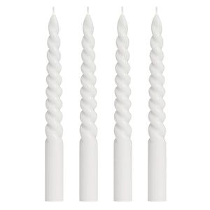 Twisted Taper Four Piece 9" Candle Set - White-Not Just For The Garden | Metal Art | Décor for Homes, Walls and Gardens | Furniture | Custom Garden Planters and Flower Arrangements | Gifts | Best in KW