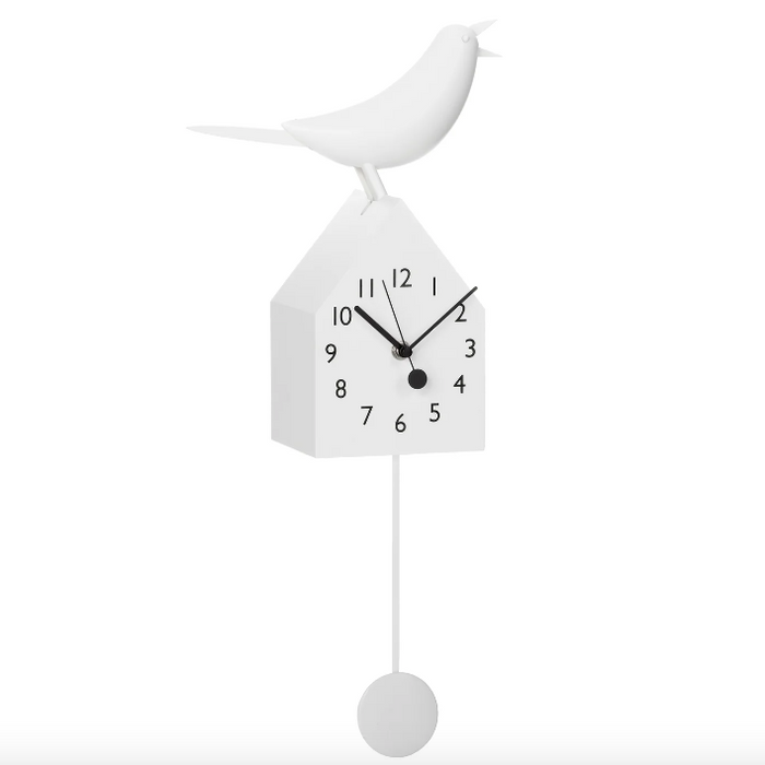 Motion Birdhouse Clock - White