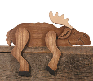 Sleeping Moose Shelf Decor