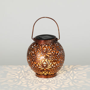 Solar Lantern Metal Floral