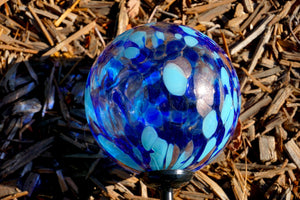 Solar Stake Art Glass Light Blue/Dark Blue (A400101-LBDB)