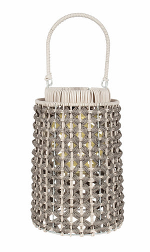 Solar Lantern Grey Woven large (N60464)