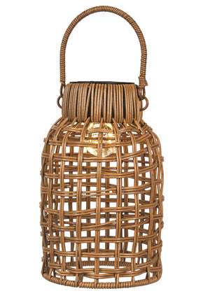 Solar Lantern Brown Woven (N60458)