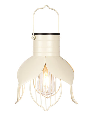 Solar Lantern Metal White Lotus (N37942)