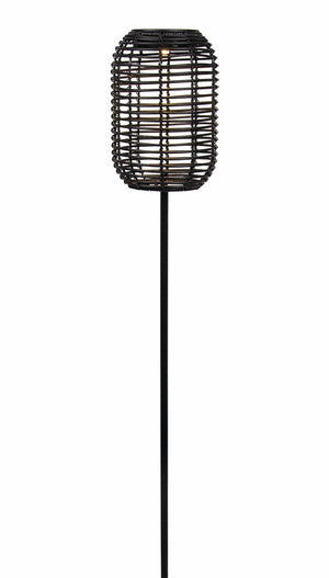 Solar Stake Black Wicker Oval (N60453)