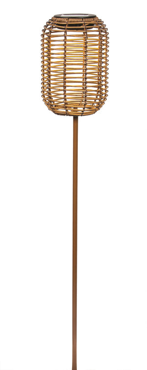Solar Stake Brown Wicker Oval (N60451)