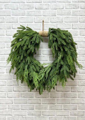 Spruce Cedar Wreath Heart 24"
