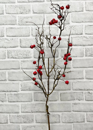Berry Twiggy Spray red shiny 35"