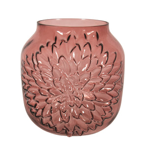Vase Plum Dahlia Glass