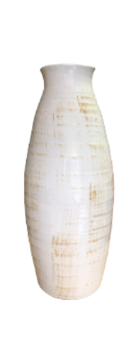 Ceramic Bottle Vase Naples Wh 8x21"