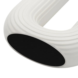 Circa Oval Ring Vase Matte Wh 13"