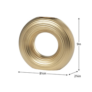 Circa Round Ring Vase Matte Gold 9"