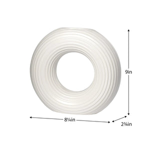Circa Round Ring Vase Matte Wh 9"