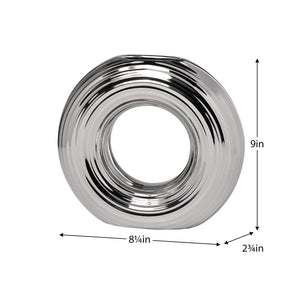 Circa Round Ring Vase Matte Silver 9"