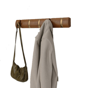 Wall Hook Flip 5 Walnut/Gold (318850-1227-F)