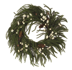 Wreath Norlfolk 24" White Berry