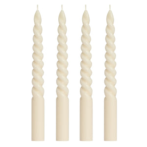 Twisted Taper Four Piece 9" Candle Set - Ivory-Not Just For The Garden | Metal Art | Décor for Homes, Walls and Gardens | Furniture | Custom Garden Planters and Flower Arrangements | Gifts | Best in KW