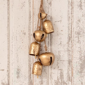 Garland Hanging Cluster Gold Bells (7T2594)