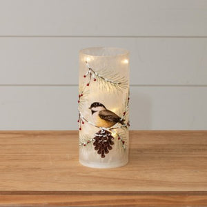 LED Candle Frosted Glass Chickadee (7G0511)