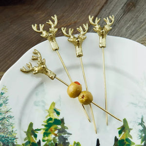 Cocktail Pick Reindeer set/4 (G22218)