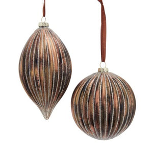 Ornament Glass Brown/Gold - 2 Variants (D4997)