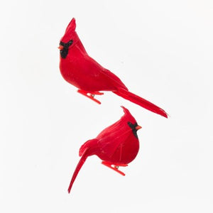 Ornament Cardinal Clip Velvet 4.5"-6" (H6106)